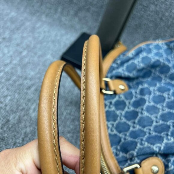 100% AUTHENTIC GUCCI GG CANVAS LEATHER SUKEY SHOULDER BAG - Picture 10 of 14